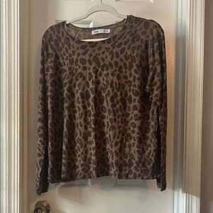 Zara Fine Knit Animal Print Sweater